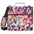 thumbnail image 1 of FORMRS Zipper Binder with Shoulder Strap 2-inch Ring 500 Sheet Capacity File Bag, Black Colorful Circles, 1 of 5