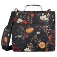 thumbnail image 1 of FORMRS Zipper Binder with Shoulder Strap 1.5-inch Ring 500 Sheet Capacity File Bag, Black Floral Pattern, 1 of 5