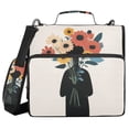 thumbnail image 1 of FORMRS Zipper Binder with Shoulder Strap 2-inch Ring 500 Sheet Capacity File Bag, Black Flowers, 1 of 5