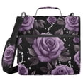 thumbnail image 1 of FORMRS Zipper Binder with Shoulder Strap 2-inch Ring 500 Sheet Capacity File Bag, Black Roses, 1 of 5