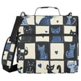 thumbnail image 1 of FORMRS Zipper Binder with Shoulder Strap 2-inch Ring 500 Sheet Capacity File Bag, Black and Blue Cat, 1 of 5