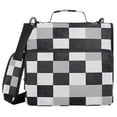 thumbnail image 1 of FORMRS Zipper Binder with Shoulder Strap 2-inch Ring 500 Sheet Capacity File Bag, Black and Gray Plaid Pattern, 1 of 5