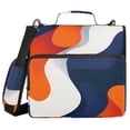 thumbnail image 1 of FORMRS Zipper Binder with Shoulder Strap 2-inch Ring 500 Sheet Capacity File Bag, Blue Abstract Wavy, 1 of 5