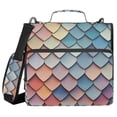 thumbnail image 1 of FORMRS Zipper Binder with Shoulder Strap 2-inch Ring 500 Sheet Capacity File Bag, Blue Art Pattern, 1 of 5