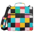thumbnail image 1 of FORMRS Zipper Binder with Shoulder Strap 2-inch Ring 500 Sheet Capacity File Bag, Blue Checkered Pattern, 1 of 5