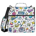 thumbnail image 1 of FORMRS Zipper Binder with Shoulder Strap 2-inch Ring 500 Sheet Capacity File Bag, Blue Doodle Pattern, 1 of 5
