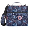 thumbnail image 1 of FORMRS Zipper Binder with Shoulder Strap 2-inch Ring 500 Sheet Capacity File Bag, Blue Fireworks Pattern, 1 of 5