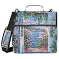 thumbnail image 1 of FORMRS Zipper Binder with Shoulder Strap 2-inch Ring 500 Sheet Capacity File Bag, Blue Floral Window, 1 of 5