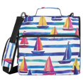 thumbnail image 1 of FORMRS Zipper Binder with Shoulder Strap 2-inch Ring 500 Sheet Capacity File Bag, Blue Hand Drawn Sailboats, 1 of 5