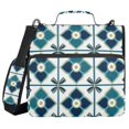 thumbnail image 1 of FORMRS Zipper Binder with Shoulder Strap 2-inch Ring 500 Sheet Capacity File Bag, Blue Mosaic Pattern, 1 of 5