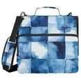 thumbnail image 1 of FORMRS Zipper Binder with Shoulder Strap 2-inch Ring 500 Sheet Capacity File Bag, Blue Pattern, 1 of 5