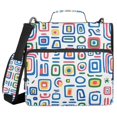 thumbnail image 1 of FORMRS Zipper Binder with Shoulder Strap 2-inch Ring 500 Sheet Capacity File Bag, Blue Retro Pattern, 1 of 5