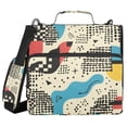 thumbnail image 1 of FORMRS Zipper Binder with Shoulder Strap 2-inch Ring 500 Sheet Capacity File Bag, Blue Retro Print, 1 of 5