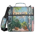 thumbnail image 1 of FORMRS Zipper Binder with Shoulder Strap 2-inch Ring 500 Sheet Capacity File Bag, Blue Sea Boat, 1 of 5