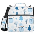 thumbnail image 1 of FORMRS Zipper Binder with Shoulder Strap 2-inch Ring 500 Sheet Capacity File Bag, Blue Simple Cartoon Snowmen, 1 of 5