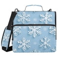 thumbnail image 1 of FORMRS Zipper Binder with Shoulder Strap 2-inch Ring 500 Sheet Capacity File Bag, Blue Snowflake, 1 of 5
