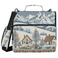 thumbnail image 1 of FORMRS Zipper Binder with Shoulder Strap 1.5-inch Ring 500 Sheet Capacity File Bag, Blue Snowy Mountain, 1 of 5