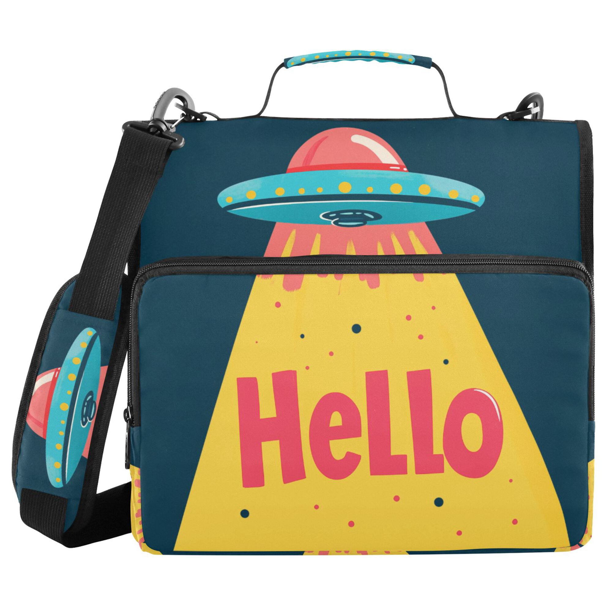 FORMRS Zipper Binder with Shoulder Strap 2-inch Ring 500 Sheet Capacity File Bag, Blue UFO