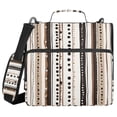 thumbnail image 1 of FORMRS Zipper Binder with Shoulder Strap 2-inch Ring 500 Sheet Capacity File Bag, Brown Abstract Stripes, 1 of 5