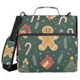 thumbnail image 1 of FORMRS Zipper Binder with Shoulder Strap 2-inch Ring 500 Sheet Capacity File Bag, Brown Christmas Gingerbread, 1 of 5