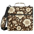thumbnail image 1 of FORMRS Zipper Binder with Shoulder Strap 1.5-inch Ring 500 Sheet Capacity File Bag, Brown Floral, 1 of 5