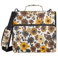 thumbnail image 1 of FORMRS Zipper Binder with Shoulder Strap 2-inch Ring 500 Sheet Capacity File Bag, Brown Flowers, 1 of 5