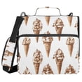 thumbnail image 1 of FORMRS Zipper Binder with Shoulder Strap 2-inch Ring 500 Sheet Capacity File Bag, Brown Ice Cream Pattern, 1 of 5