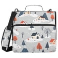 thumbnail image 1 of FORMRS Zipper Binder with Shoulder Strap 2-inch Ring 500 Sheet Capacity File Bag, Cartoon Blue Houses, 1 of 5