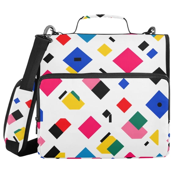 FORMRS Zipper Binder with Shoulder Strap 2-inch Ring 500 Sheet Capacity File Bag, Cartoon Graphic
