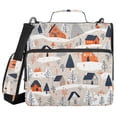 thumbnail image 1 of FORMRS Zipper Binder with Shoulder Strap 2-inch Ring 500 Sheet Capacity File Bag, Cartoon Gray Houses, 1 of 5