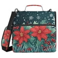 thumbnail image 1 of FORMRS Zipper Binder with Shoulder Strap 2-inch Ring 500 Sheet Capacity File Bag, Christmas Poinsettia, 1 of 5