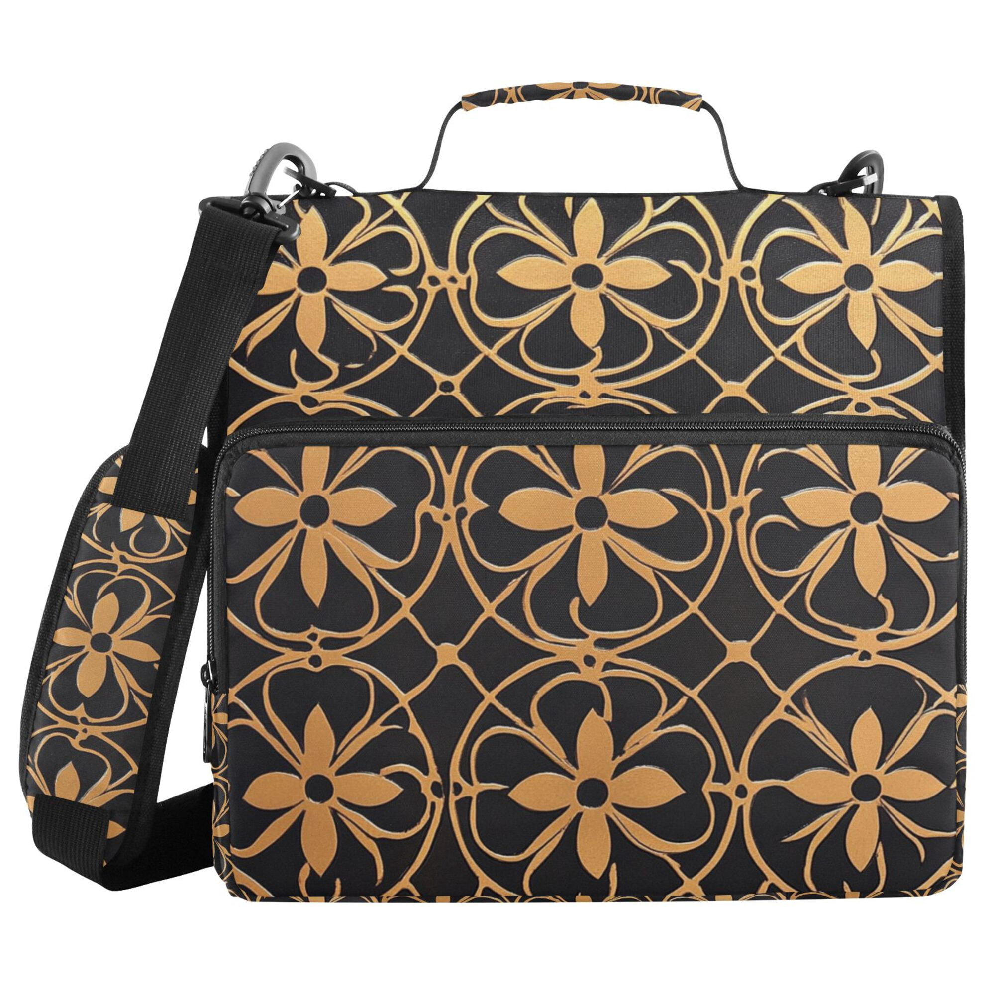 FORMRS Zipper Binder with Shoulder Strap 2-inch Ring 500 Sheet Capacity File Bag, Classic Floral