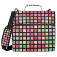 thumbnail image 1 of FORMRS Zipper Binder with Shoulder Strap 1.5-inch Ring 500 Sheet Capacity File Bag, Colorful Block Pattern, 1 of 5