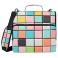 thumbnail image 1 of FORMRS Zipper Binder with Shoulder Strap 2-inch Ring 500 Sheet Capacity File Bag, Colorful Checkered Pattern, 1 of 5