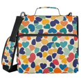 thumbnail image 1 of FORMRS Zipper Binder with Shoulder Strap 2-inch Ring 500 Sheet Capacity File Bag, Colorful Clover Pattern, 1 of 5
