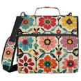 thumbnail image 1 of FORMRS Zipper Binder with Shoulder Strap 1.5-inch Ring 500 Sheet Capacity File Bag, Colorful Flowers, 1 of 5