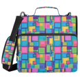 thumbnail image 1 of FORMRS Zipper Binder with Shoulder Strap 2-inch Ring 500 Sheet Capacity File Bag, Colorful Geometric Pattern, 1 of 5