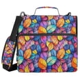 thumbnail image 1 of FORMRS Zipper Binder with Shoulder Strap 2-inch Ring 500 Sheet Capacity File Bag, Colorful Leaves, 1 of 5