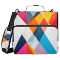 thumbnail image 1 of FORMRS Zipper Binder with Shoulder Strap 2-inch Ring 500 Sheet Capacity File Bag, Colorful Triangles, 1 of 5