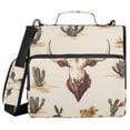 thumbnail image 1 of FORMRS Zipper Binder with Shoulder Strap 2-inch Ring 500 Sheet Capacity File Bag, Cowboy Pattern, 1 of 5