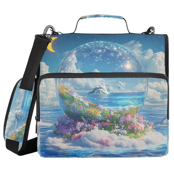 FORMRS Zipper Binder with Shoulder Strap 2-inch Ring 500 Sheet Capacity File Bag, Crystal Ocean