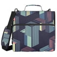 thumbnail image 1 of FORMRS Zipper Binder with Shoulder Strap 2-inch Ring 500 Sheet Capacity File Bag, Cube Stripes, 1 of 5