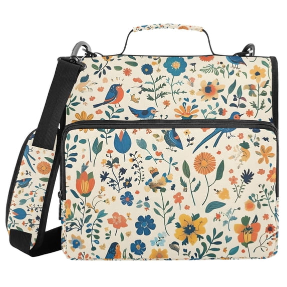 FORMRS Zipper Binder with Shoulder Strap 2-inch Ring 500 Sheet Capacity File Bag, Cute Animals