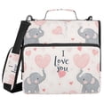 thumbnail image 1 of FORMRS Zipper Binder with Shoulder Strap 2-inch Ring 500 Sheet Capacity File Bag, Cute Elephant, 1 of 5