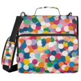 thumbnail image 1 of FORMRS Zipper Binder with Shoulder Strap 2-inch Ring 500 Sheet Capacity File Bag, Dark Colorful Circles, 1 of 5