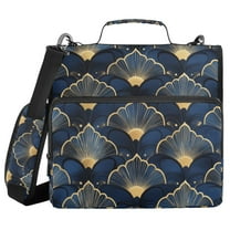 FORMRS Zipper Binder with Shoulder Strap 1.5-inch Ring 500 Sheet Capacity File Bag, Elegance Art Pattern