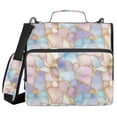 thumbnail image 1 of FORMRS Zipper Binder with Shoulder Strap 2-inch Ring 500 Sheet Capacity File Bag, Elegant Marble Pattern, 1 of 5