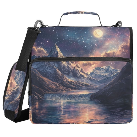FORMRS Zipper Binder with Shoulder Strap 2-inch Ring 500 Sheet Capacity File Bag, Ethereal Mountain