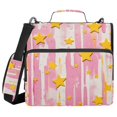 thumbnail image 1 of FORMRS Zipper Binder with Shoulder Strap 2-inch Ring 500 Sheet Capacity File Bag, Flat Yellow Stars, 1 of 5