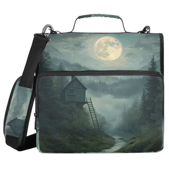 FORMRS Zipper Binder with Shoulder Strap 1.5-inch Ring 500 Sheet Capacity File Bag, Forest House